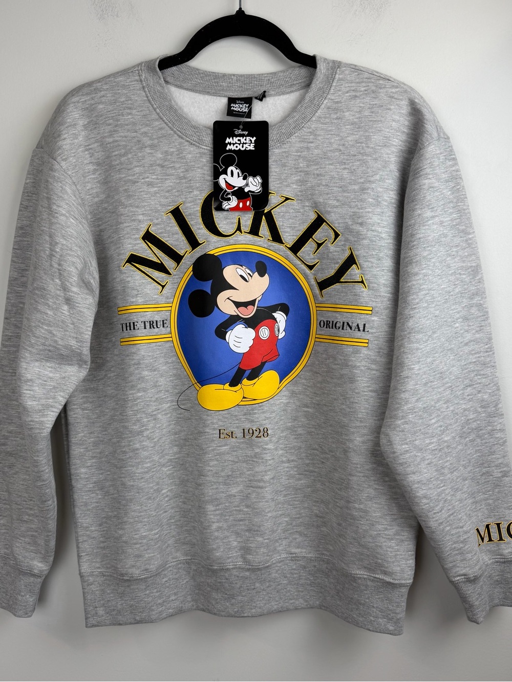 Disney Mickey Mouse “The True Original” Print Crewneck Sweatshirt Size S NWT